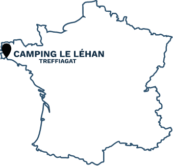 Geographical location of camping Le Léhan in Brittany, South Finistère