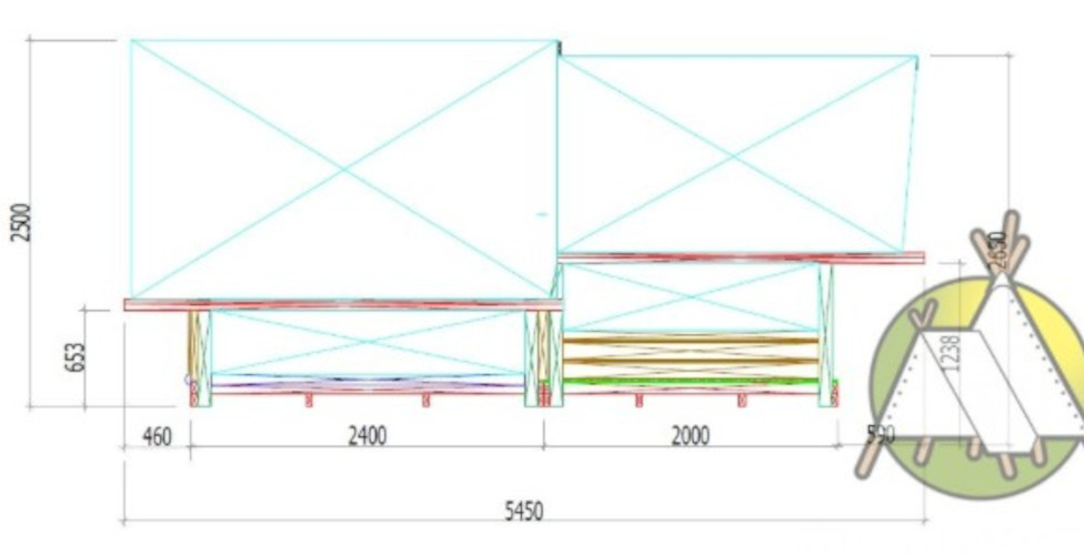 The Cyclo-tent, available for rent at Le Léhan campsite in Brittany in Finistère, by the sea