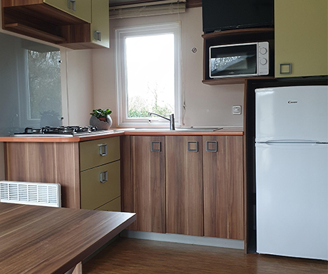 4-person mobile home for rent at The Léhan family campsite in Brittany